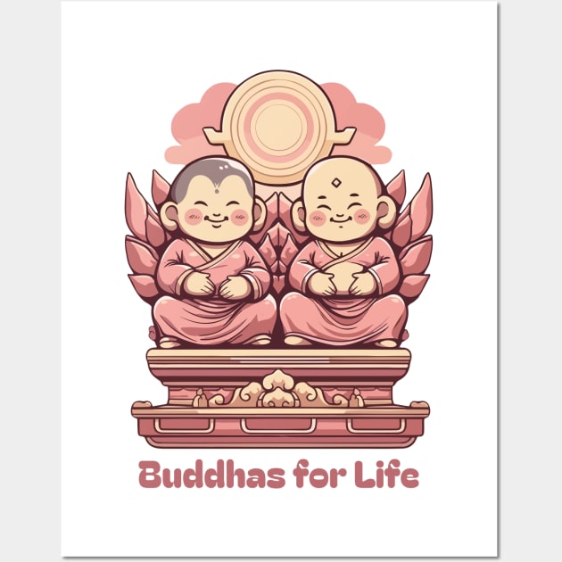 Buddha Brothers Shirt - Symbolic Companionship Tee - Unique Zen Friendship Apparel - Inspirational Brother Gift Wall Art by Indigo Lake